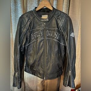 Harley Davidson Black Leather Women’s Riding Jacket size M Medium
